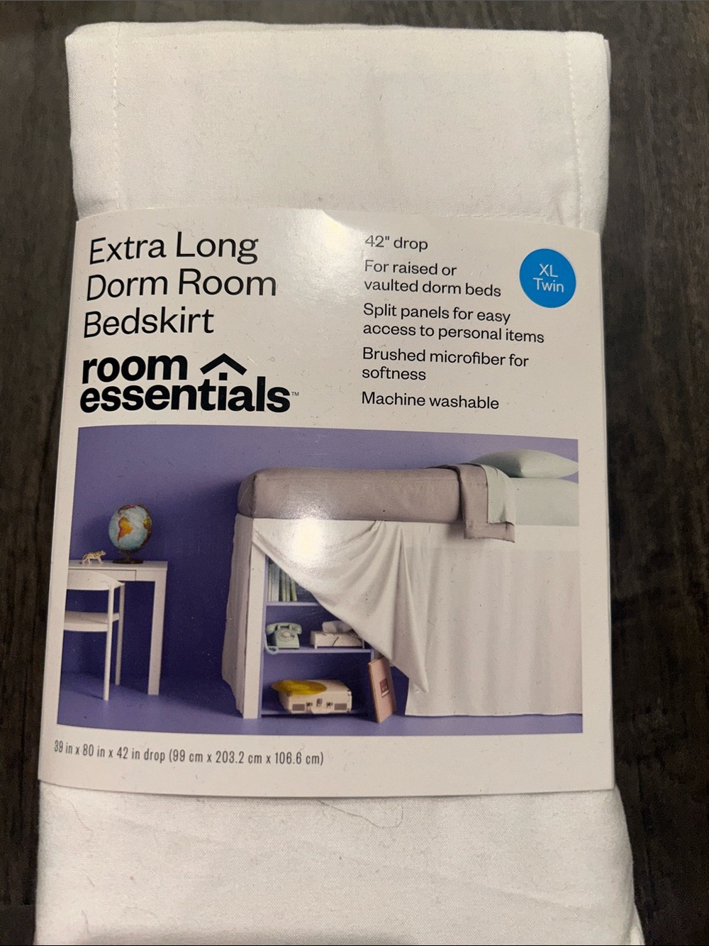 Target Room Essentials Extra Long Bedskirt Dorm Room White Z29